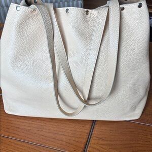 LAGGO Pebbled Cream Tote